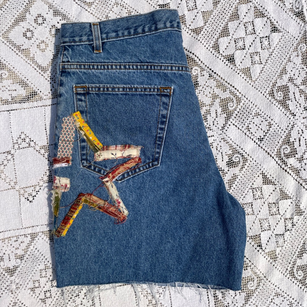 Vintage cutoffs upcycled by hand :)